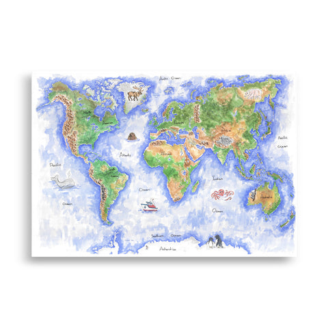 World Wall Map Primary