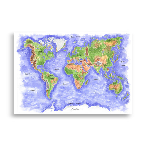 World Wall Map Middle Grades